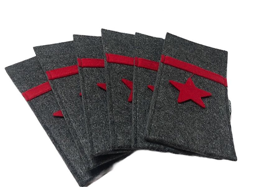GILDE Besteckhalter Gilde Filz Bestecktaschen mit Sternanhänger 6er Set günstig online kaufen
