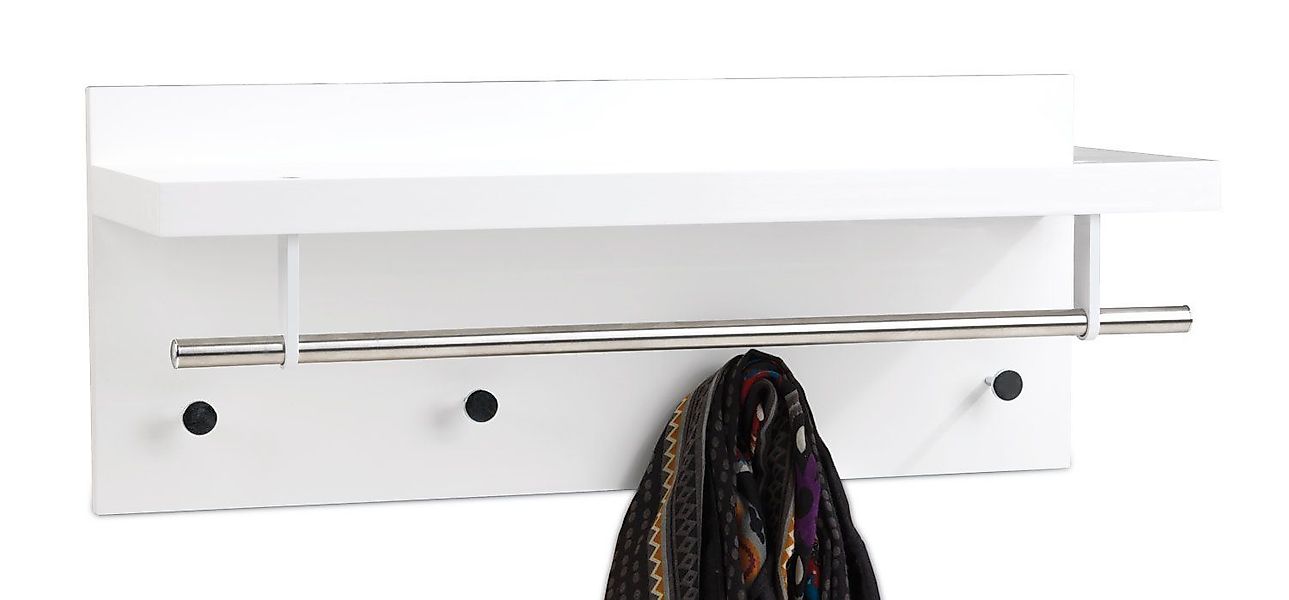 Home4You Wandgarderobe, Weiß Hochglanz, B 75 günstig online kaufen