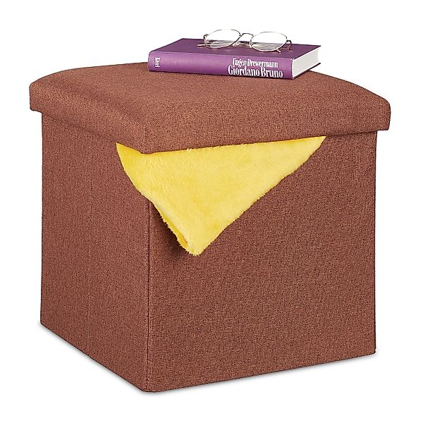 relaxdays Sitzhocker mit Stauraum, Braun günstig online kaufen
