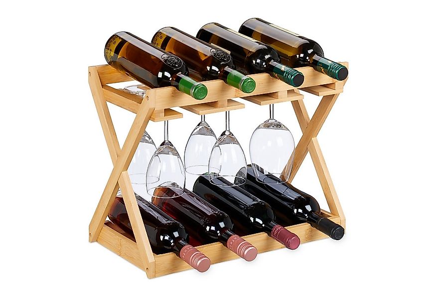 relaxdays Weinregal mit Glashalt günstig online kaufen