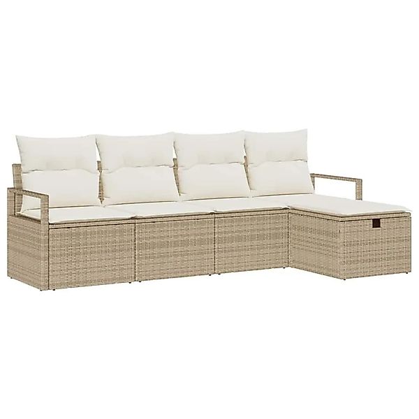 vidaXL Sofa Set mit Kissen 5-Tlg Beige und Creme Poly-Rattan 3359160 günstig online kaufen