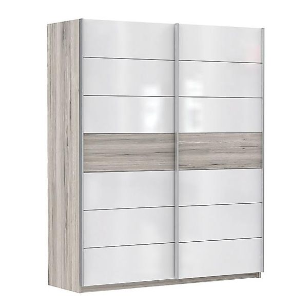 Schiebetürenschrank 170 cm breit Rondino Weiß / Sandeiche günstig online kaufen