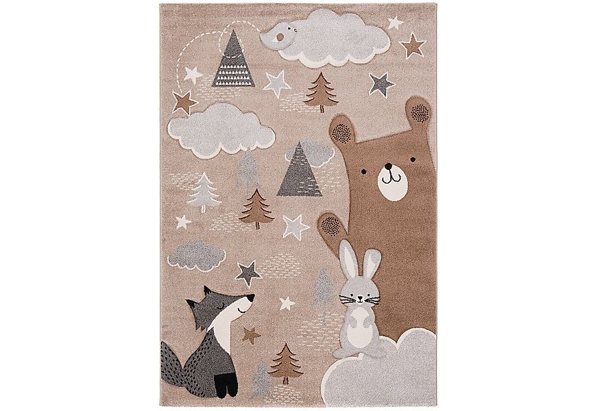 Pergamon Kinderteppich Kinder Teppich Maui Kids Fuchs und Bär, Rechteckig, günstig online kaufen