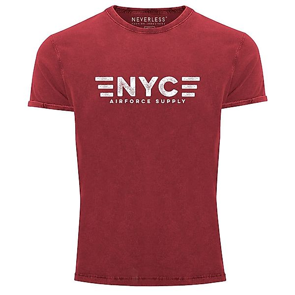 Neverless Print-Shirt Herren Vintage Shirt Aufdruck günstig online kaufen