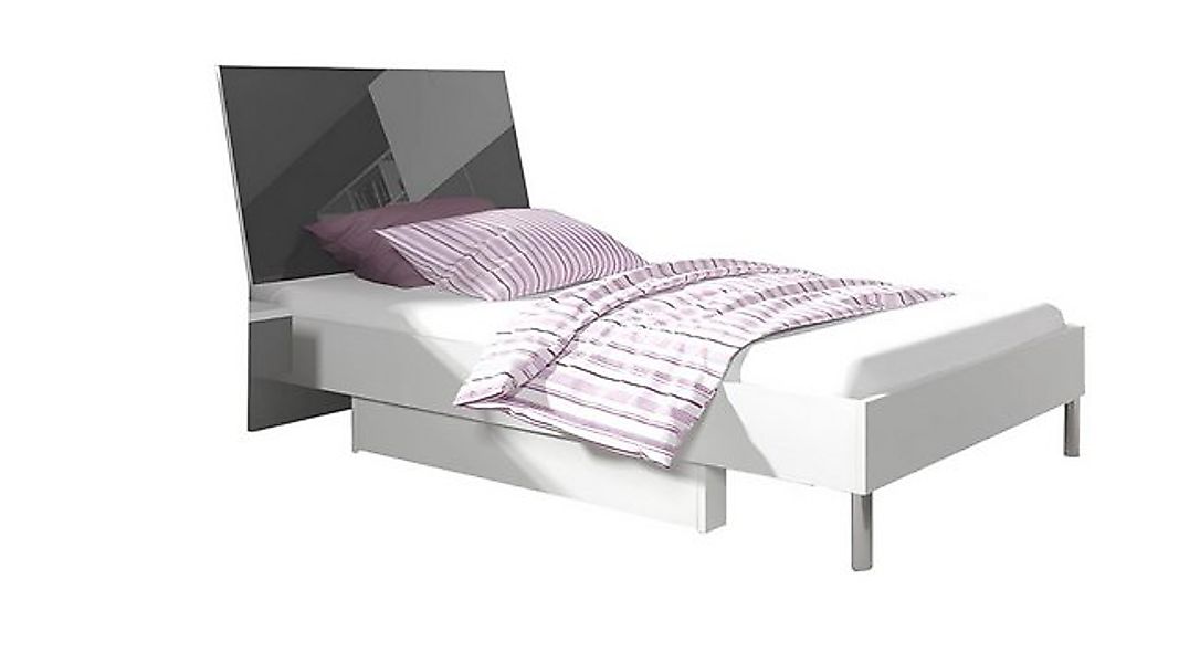 Xlmoebel Bett Einzelbett für Kinder- oder Jugendzimmer in Grau aus Holz (Be günstig online kaufen