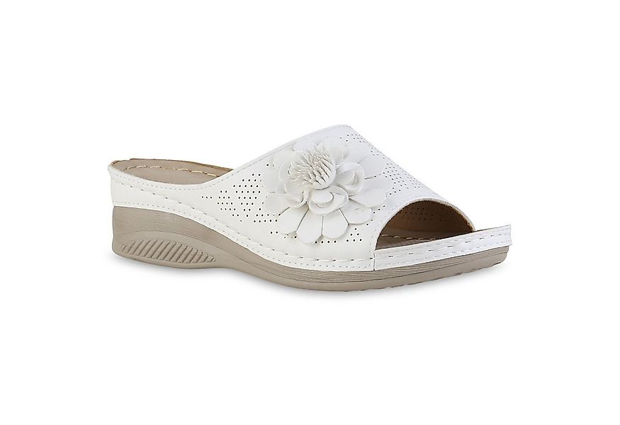 VAN HILL 841617 Sandalette Damen Pantoletten Sandaletten Bequem Blumen Cut- günstig online kaufen
