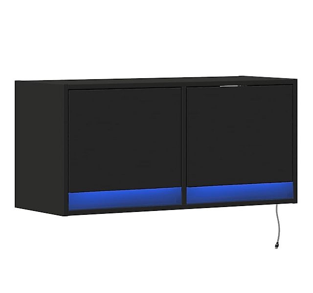 vidaXL TV-Wand TV-Wandschrank mit LED-Beleuchtung Schwarz 80x31x38 cm, (1-S günstig online kaufen