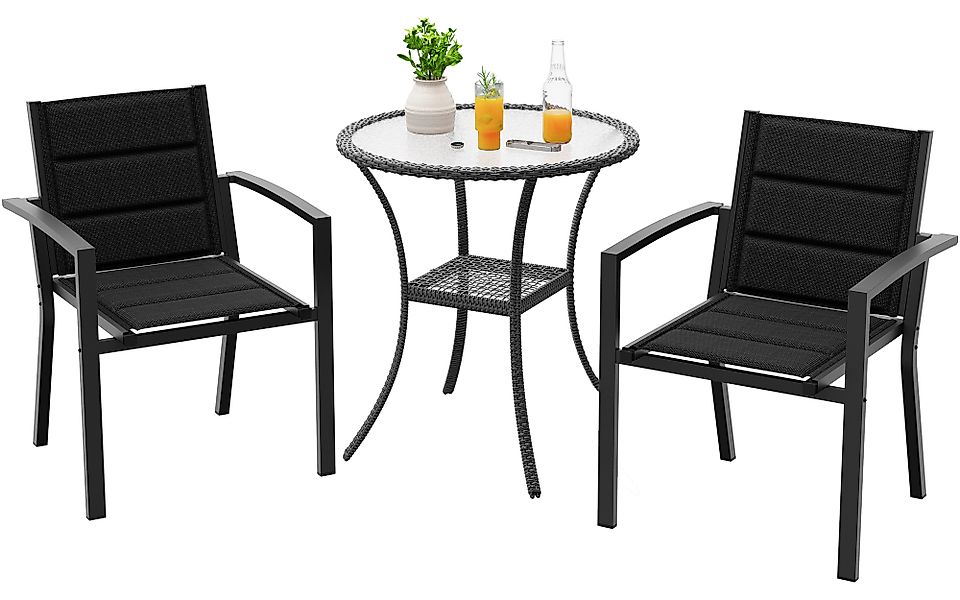 HOMALL Gartenstuhl Balkonstühle (2er Set) Stapelbare günstig online kaufen