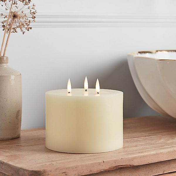TruGlow® dreidochtige LED Kerze elfenbeinfarben mit Fernbedienung günstig online kaufen