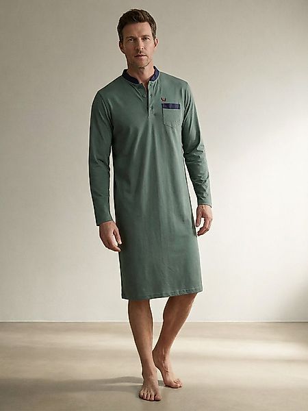 Henry Terre Nachthemd Nachthemd Langarm - Hugo Stehkragen Uni günstig online kaufen