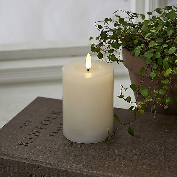 STAR TRADING LED-Kerze Flame Flow Echtwachs Wachsspiegel weiß günstig online kaufen