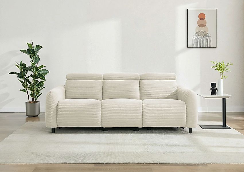 OTTO home 3-Sitzer "SKAANE Cord-Sofa, 229 cm, manuelle u. elektrische Relax günstig online kaufen