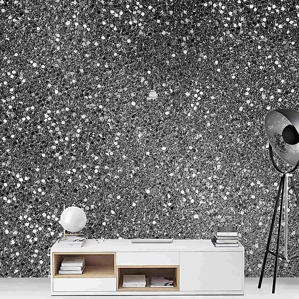 Bilderdepot24 Mustertapete Muster Glitzer Konfetti Schwarz-Weiß günstig online kaufen