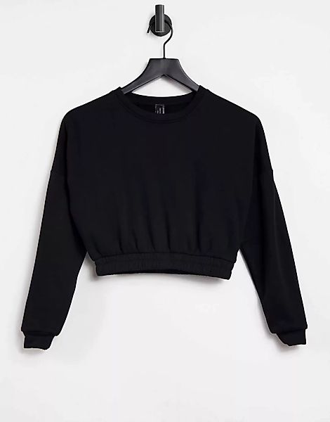South Beach – Oversize-Sweatshirt mit kurzem Schnitt in Schwarz günstig online kaufen