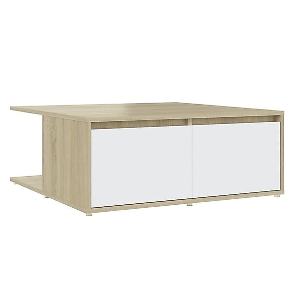 vidaXL Couchtisch Weiß und Sonoma-Eiche 80x80x31 cm Holzwerkstoff 806881 günstig online kaufen