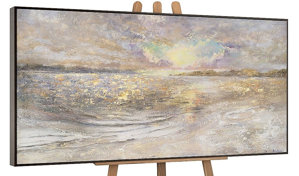 YS-Art Gemälde Meer Dämmerung, Landschaft, Leinwand Bild Handgemalt Sonnenu günstig online kaufen