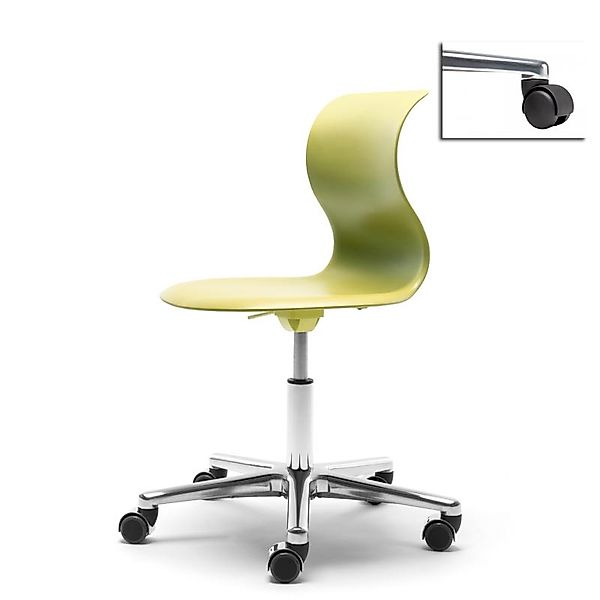 Kinderstuhl Pro 5 kiwigrün Aluminium polliert (+40€) Hart mit schwarzer Abd günstig online kaufen