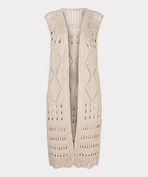 Esqualo Strickjacke Esqualo grober Strickcardigan lang Sand L günstig online kaufen