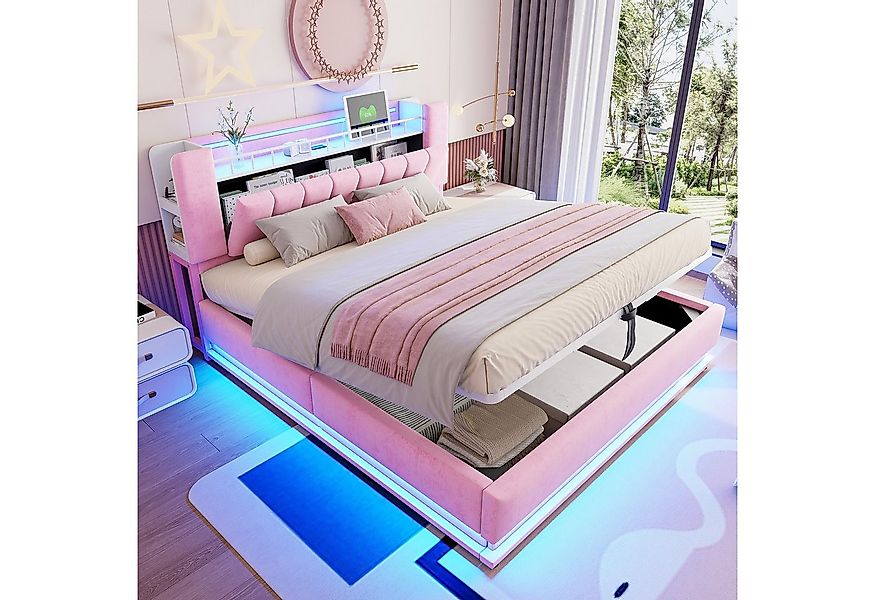 STILVORA Polsterbett mit Matratze,180x200Stauraumbett Kinderbett mit Kopfte günstig online kaufen