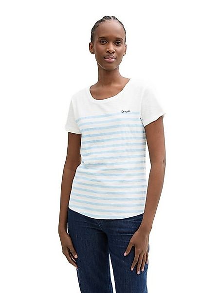 TOM TAILOR Denim T-Shirt mit Streifen Muster günstig online kaufen