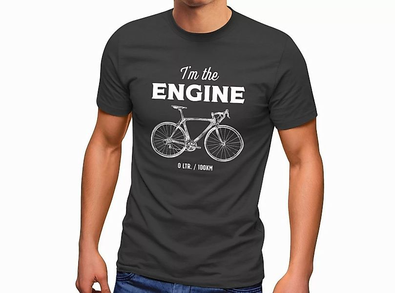 MoonWorks Print-Shirt Herren T-Shirt Fahrrad Sprüche I'm the Engine Bike Ra günstig online kaufen