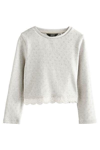 Next Langarmshirt Langarmshirt mit Spitzenbesatz und günstig online kaufen