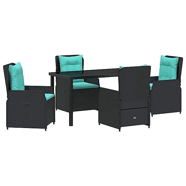 vidaXL 5-Teilige Garten-Essgruppe Schwarz Poly Rattan 3381039 günstig online kaufen