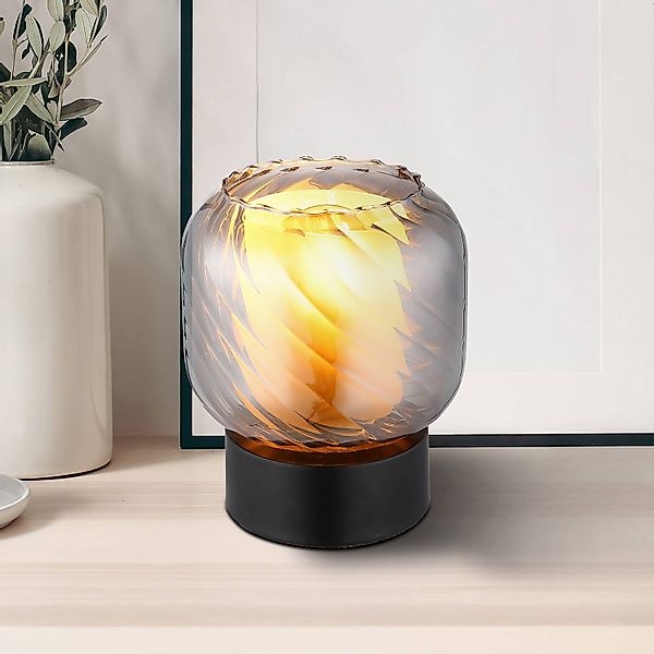 Tischlampe Xia, Höhe 17 cm, rauchgrau, Glas günstig online kaufen