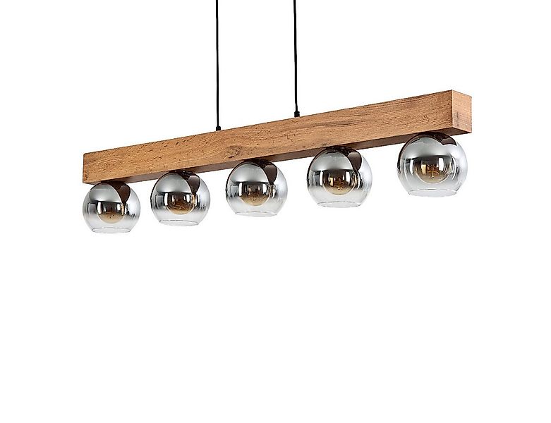 hofstein Pendelleuchte »Canove« Pendellampe, Metall/MDF/Glas, Schwarz/Holzo günstig online kaufen