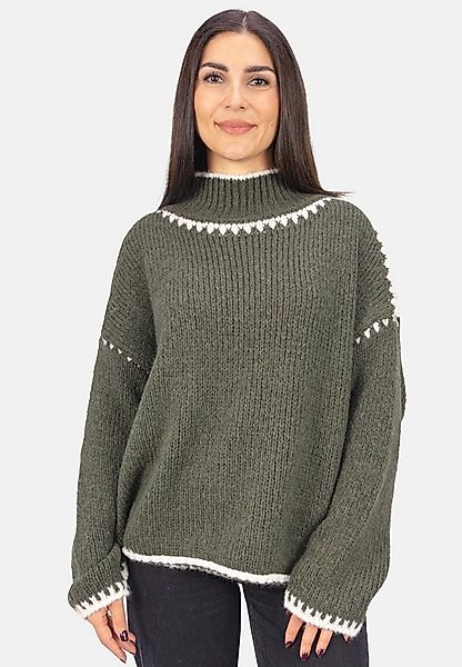 Seasons of April V-Ausschnitt-Pullover JOLIE Damen Strickpullover mit Stehk günstig online kaufen