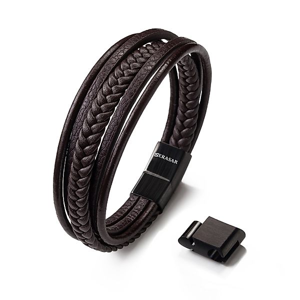 SERASAR Lederarmband Leder Herrenarmband "Braid" (Klassisch, günstig online kaufen