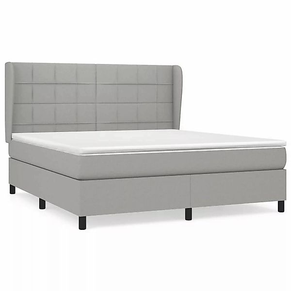 vidaXL Boxspringbett mit Matratze Hellgrau 180x200 cm Stoff1372350 günstig online kaufen