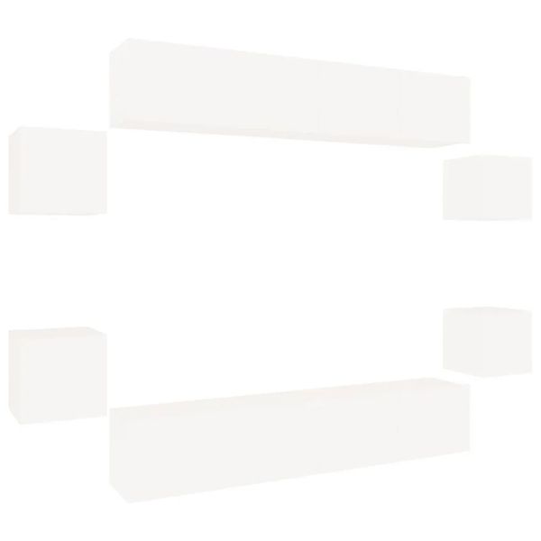 vidaXL 8-Tlg TV-Schrank-Set Weiß Holzwerkstoff 3114214 günstig online kaufen