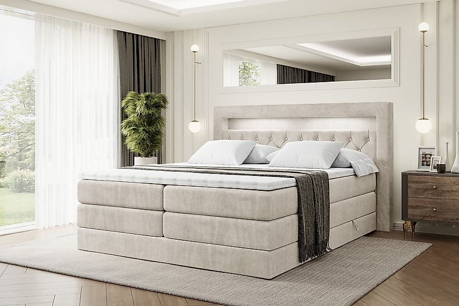ALTDECOR Boxspringbett NOEL GOLD KING (Multipocket H4 und H3 Matratze Bonel günstig online kaufen