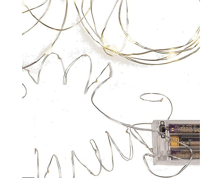 OOTB Lichterkette LED warmweiß Lichterkette 2m Weihnachtsdeko Draht 20 LED, günstig online kaufen