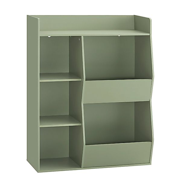 SoBuy Bücherregal Kinderregal mit 5 Offenes Fach und 1 Ablage Grün 80x104x3 günstig online kaufen