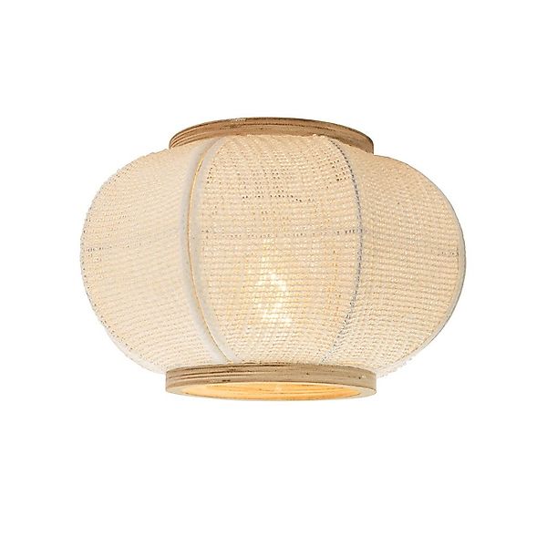 Qazqa Deckenleuchte Rob, ohne Leuchtmittel, E27, Naturel, Orientalisch, Sta günstig online kaufen