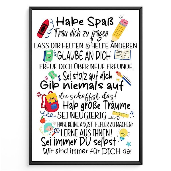Tigerlino Poster Einschulung Geschenk Schulanfang Affirmation günstig online kaufen