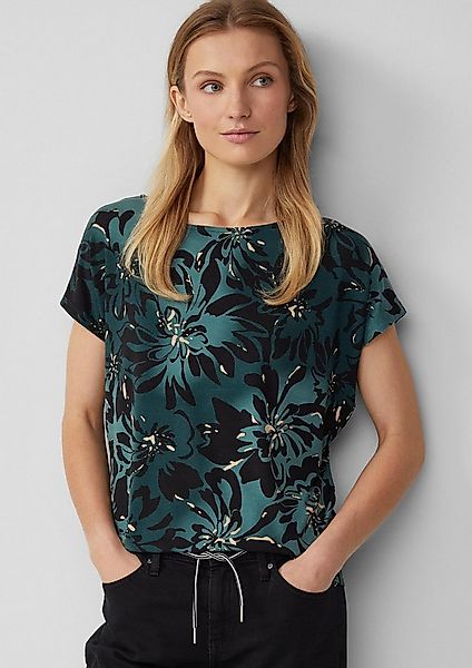 s.Oliver Kurzarmshirt T-Shirt Fließendes Jersey-Shirt mit überschnittenen S günstig online kaufen