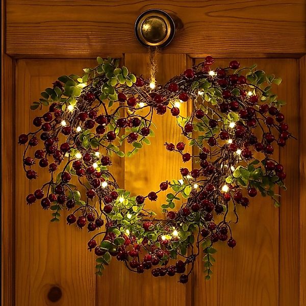 Online-Fuchs Dekokranz Türkranz mit Winterbeeren, LED-Lichterkette günstig online kaufen
