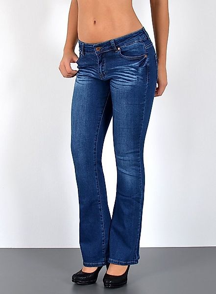 ESRA Bootcut-Jeans Schlaghose Damen Bootcut Jeans Stretch Hose mit niedrige günstig online kaufen