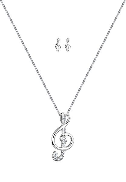 Elli Schmuckset Notenschlüssel Zirkonia Weiß 925 günstig online kaufen