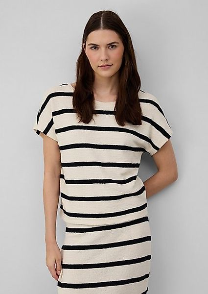 s.Oliver Kurzarmshirt Kurzarm-Sweatshirt aus Strickjersey mit überschnitten günstig online kaufen