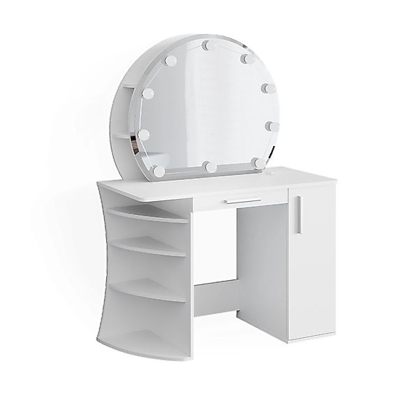Vicco Schminktisch Almina Weiß 100 cm mit LED Beleuchtung günstig online kaufen