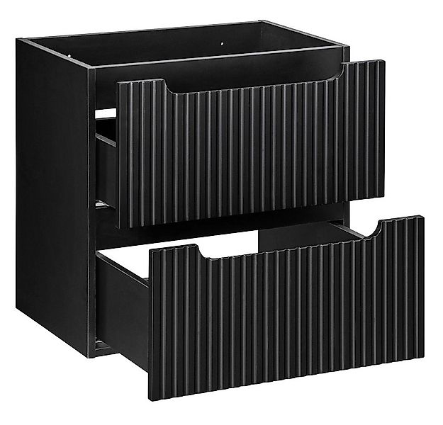 Lomadox Waschbeckenschrank NEWPORT-56-BLACK 60cm Badmöbel 2 Auszüge schwarz günstig online kaufen