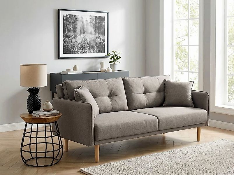 Home affaire Schlafsofa "SORENITY, 196 cm, 3-Sitzer, verstellbare Rückenleh günstig online kaufen