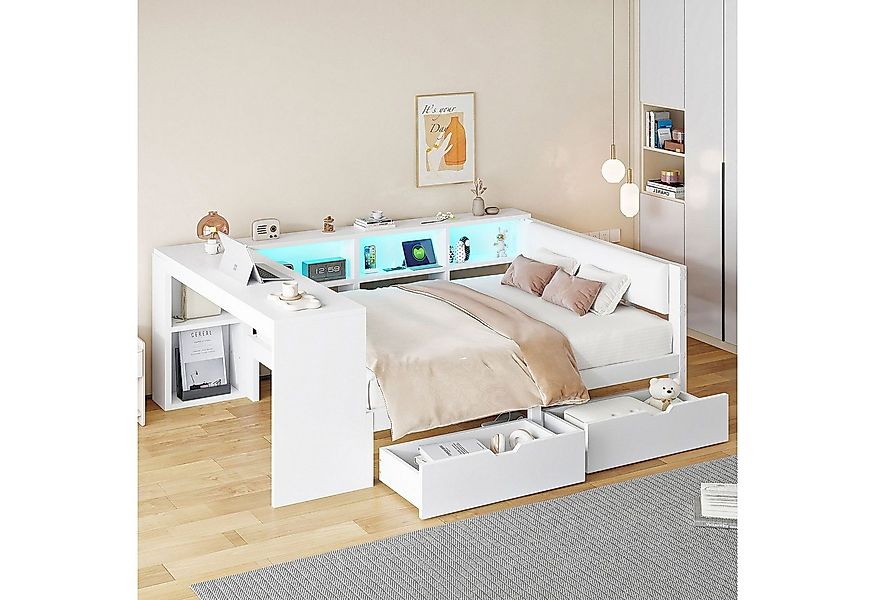 REDOM Stauraumbett Funktionsbett,Einzelbett,Kinderbett,Jugendbett (Holz-Pla günstig online kaufen