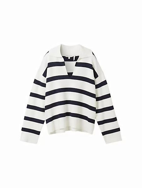 TOM TAILOR Sweatshirt knit pullover striped, offwhite navy stripe knit günstig online kaufen