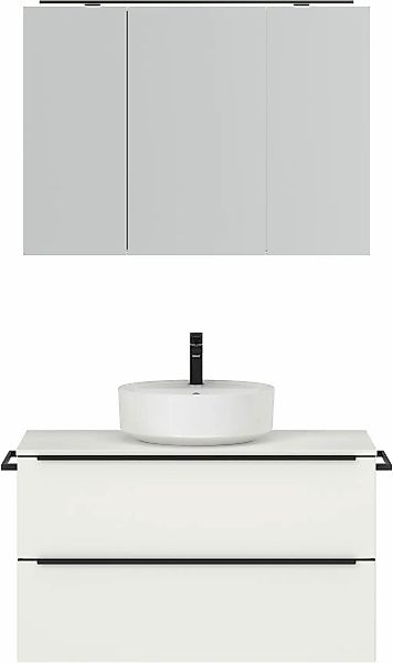 nobilia Badmöbel-Set, (2 St., vormontiert, mit Soft-Close), inkl. Spiegelsc günstig online kaufen