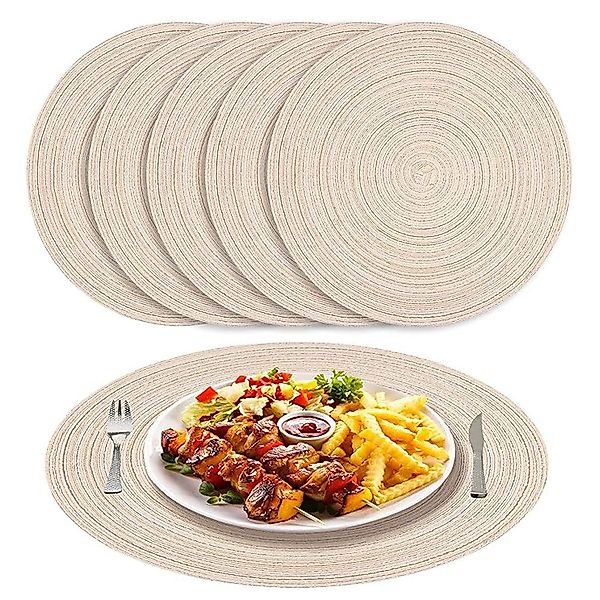NUODWELL Platzset 6er Set Runde Platzsets günstig online kaufen